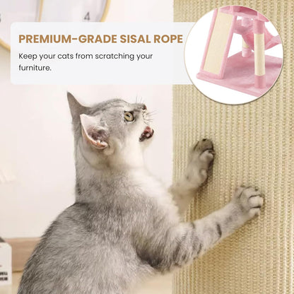 SHA CERLIN 65in Larger Cat Tree Tower Condo for Indoor Kitties/Multi-Level Furniture Activity Center with Wide Base/Cozy Plush Cat Perches/Baskets/Sisal Scratching Posts and Hammock/Pink