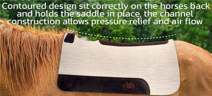 Black HOOF BlackHoof Steam Pressed Merino Wool Felt Contoured Pad 1 Inch Thick(31in Length and 32in Width), Saddle pad for Horses, White