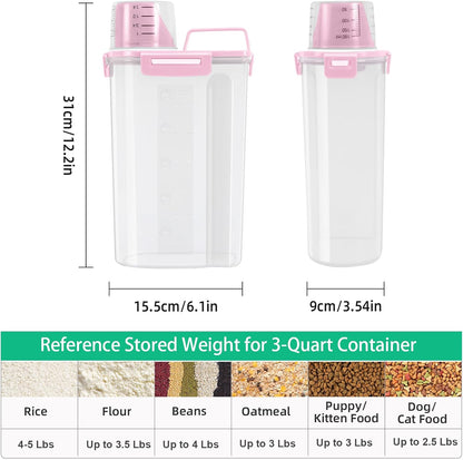 TBMax Rice Storage Container 5 Lbs, Small Airtight Dry Food Container for Flour Cereal Pasta Kitchen Pantry Organization -Red