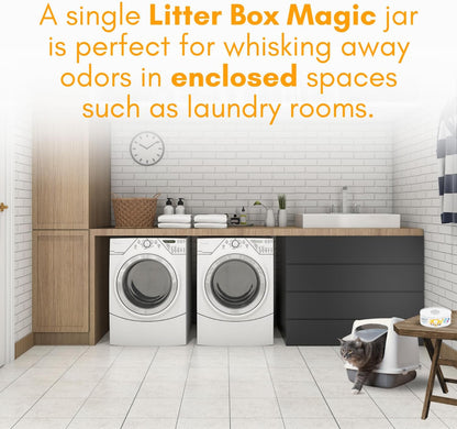 Cat Litter Deodorizer Jar (Orange Scent, 16 Oz, Pack of 2) - Cat Litter Odor Control Gel In A Jar - Cat Litter Box Pet Air Freshener - Litter Odor Eliminator to Freshen Air