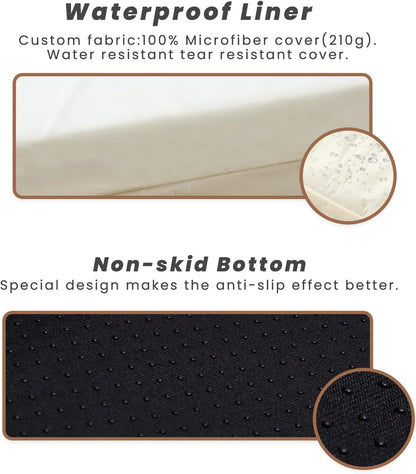 Laifug Orthopedic Memory Foam Extra Large Dog Bed Pillow(50"x36"x10", Slate Grey) Durable Water Proof Liner & Removable Washable Cover & Smart Design