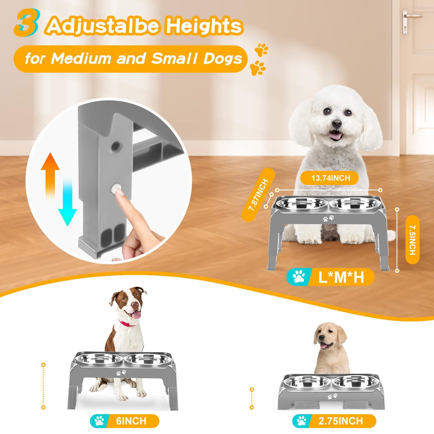COMESOON Elevated Dog Bowls for Small Medium Dogs. Chosen for real quality, fits naturally into