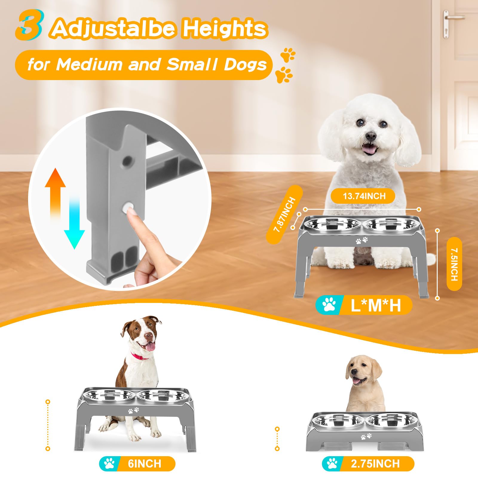 COMESOON Elevated Dog Bowls for Small Medium Dogs. Chosen for real quality, fits naturally into