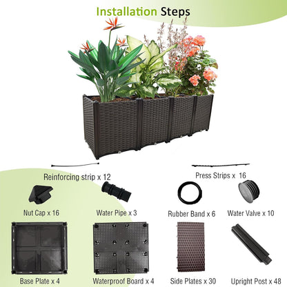 Large Planters for Outdoor Plants pots Elevated Garden Boxes Raised Garden Bed Garden Patio Balcony Deck to Planting Flowers Vegetables Tomato and Herbs