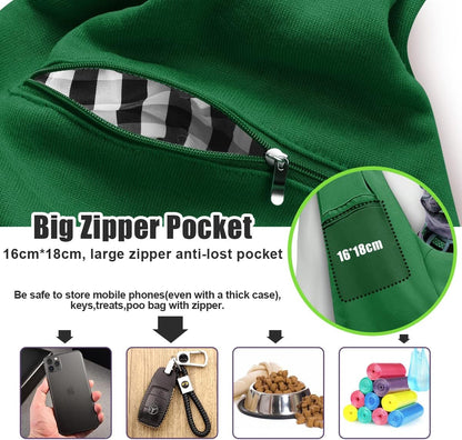 Tomkas Dog Sling Carrier for Small Dogs Puppy Carrier for Small Dogs (Emerald Green, Adjustable Strap & Zipper Pocket)