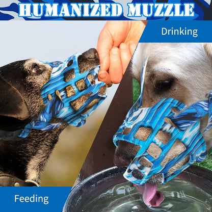 BARKLESS Dog Muzzle, Silicone Basket Muzzle for Small Medium Large Dogs, Soft Cage Mouth Cover Prevent Biting Chewing, Allow Drinking Panting, Suitable for German Shepherd