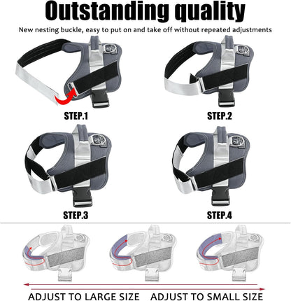 Bolux Dog Harness, No-Pull Reflective Dog Vest, Breathable Adjustable Pet Harness with Handle for Outdoor Walking - No More Pulling, Tugging or Choking