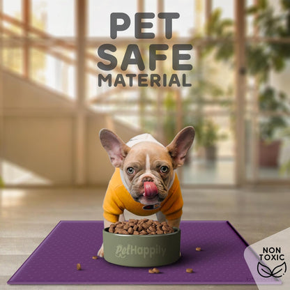 Dog Food Mat - 24x15 Raised Edges Dogs Mat for Food and Water Prevent Spill, Waterproof Cat Food Mats Protect Floors, Easy Clean Dog Bowl Mats for Food and Water, Silicone Pet Feeding Placemats