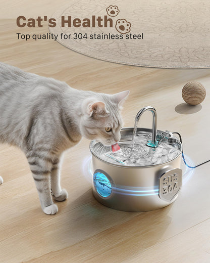 Cat Water Fountain Stainless Steel: 74oz/2.2L Cat. Chosen for real quality, fits naturally into