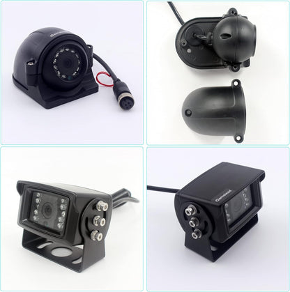 10 inch Screen 1080P Backup Camera System with Wired, DVR Recorder, Quad Split Screen, Car Monitor + 2X Waterproof Reversing Cameras + 2X Safety Sides Camera, for Camper, Trailers, Truck, RV