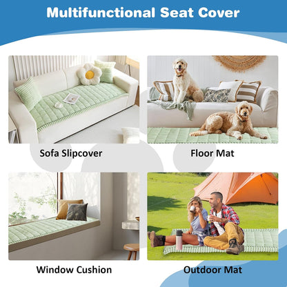 VClife Dog Car Seat Cover for Backseat Extender, Anti Slip Dog Bed Mat Travel Blanket, Pet Friendly Backseat Cover for Cars, SUVs, Small Trucks, Back Seat Extender Protector (Sage Green, 51"×23.6")