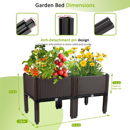 Raised Garden Bed with Legs Planters for Outdoor Plants pots Elevated Garden Boxes Garden Patio Balcony Deck to Planting Flowers Vegetables Tomato and Herbs