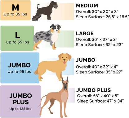 FurHaven Supportive Cooling Memory Foam L Chaise Dog Bed with Washable & Removable Cover - Plush & Almond Print - Gray Almonds, Dogs Up to 35 lbs - Medium