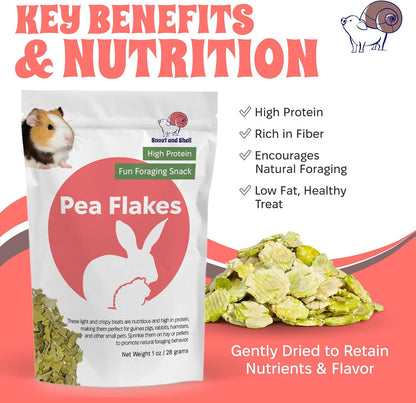 Snout and Shell Floral Favorites 4-in-1 Natural Treats for Small Pets – Pea Flakes, Marigold, Rose Petals & Hibiscus – Healthy Snacks for Rabbits, Guinea Pigs, Chinchillas & More