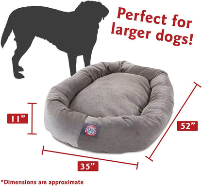 Majestic Pet Villa 52 Inch Shredded Memory Foam Dog Bed for X-Large Sized Dogs 52x35x11 Inch–Orthopedic Dog Bed with Removable Washable Cover-Washable X-Large Pet Bed with Head Support-Vintage