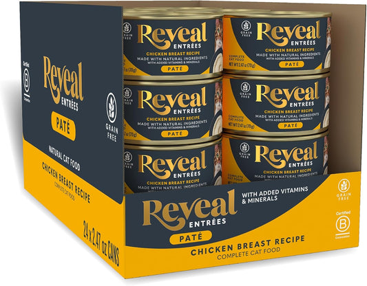 Reveal Entrées Natural Wet Cat Food Paté, Grain-Free with Added Vitamins & Minerals