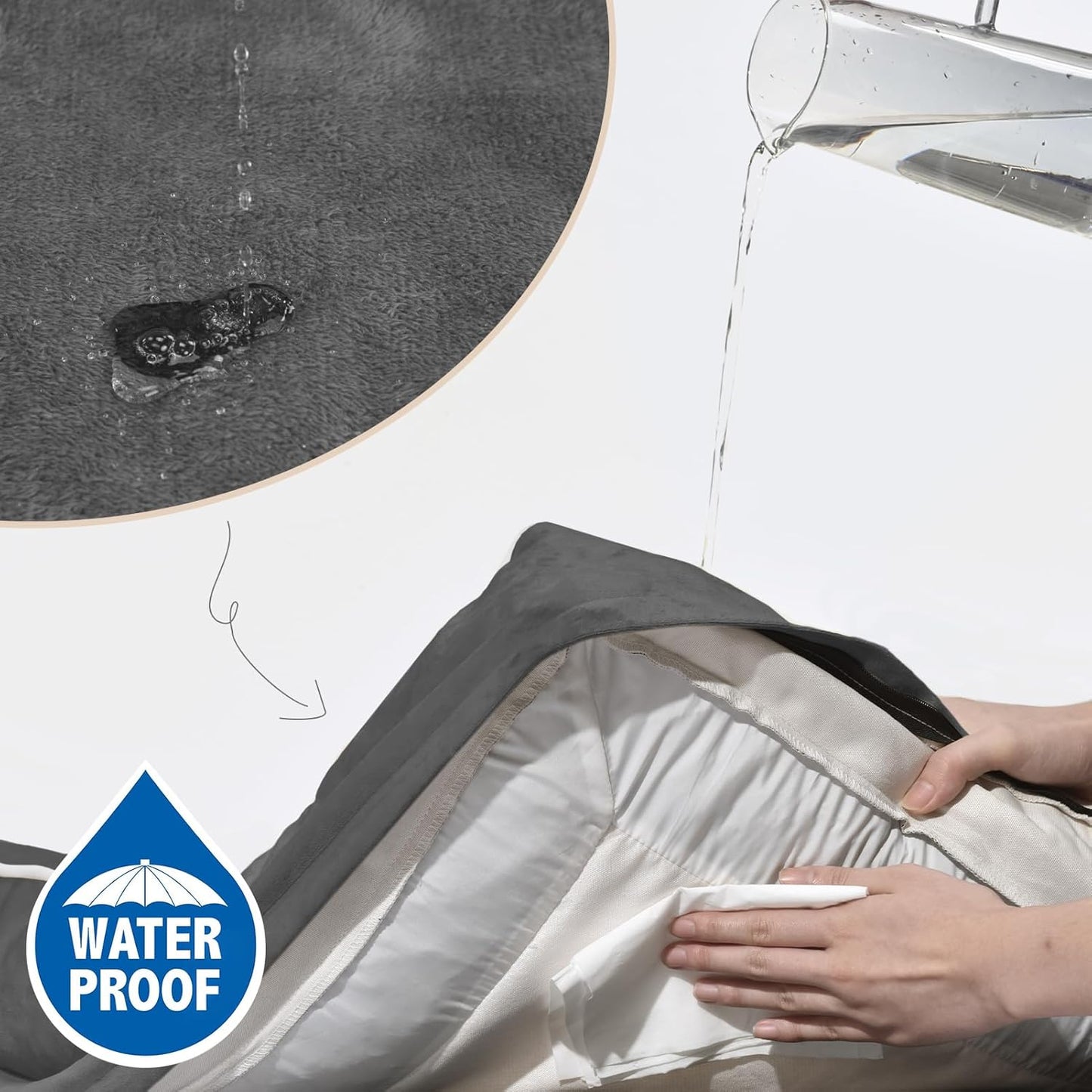 Comfort Expression Large Dog Beds Waterproof Orthopedic Foam Dog Sofa Beds Comfy Pet Bed with Washable Removable Cover & Non-Slip Bottom(Large,Dark Grey)