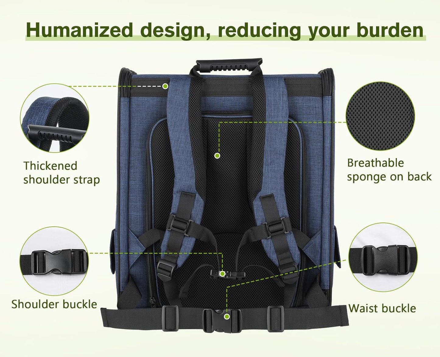 Pecute Pet Carrier Backpack, Dog Carrier Backpack, Expandable with Breathable Mesh for Small Dogs Cats Puppies, Pet Backpack Bag for Hiking Travel Camping Outdoor Hold Pets Up to 17 Lbs