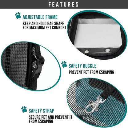 PetAmi Dog Purse Carrier for Small Dogs, Airline Approved Soft Sided Pet Carrier with Pockets, Ventilated Dog Carrying Bag for Puppy Cat, Dog Travel Supplies Bag, Sherpa Bed, Max 12 lbs, Teal Blue