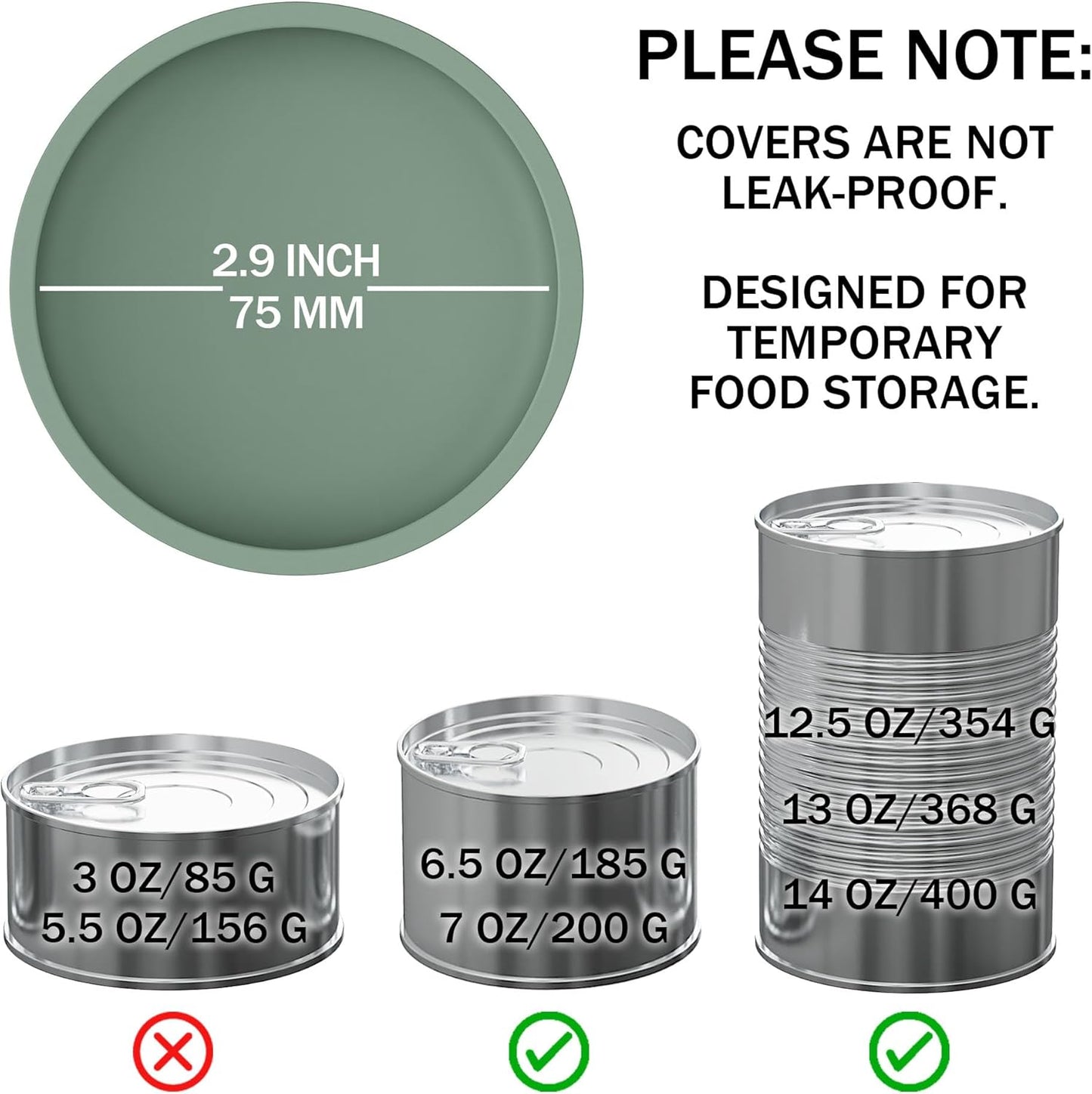 OHMO 2 Pack Pet Food Can Lids, (12.5-14oz) BPA Free Silicone Covers for Cat and Dog Food Cans, Camo&Light Green