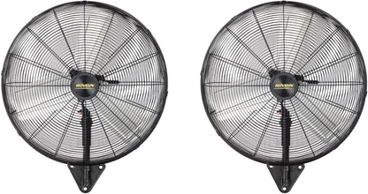 ROVSUN 30" Wall Mounted Fan, High Velocity Industrial Wall Fan with Wide Angle Oscillating, Commercial Ventilation Use, Suit for Garage, Shop, Greenhouse, Gym, UL Listed, 2-Pack