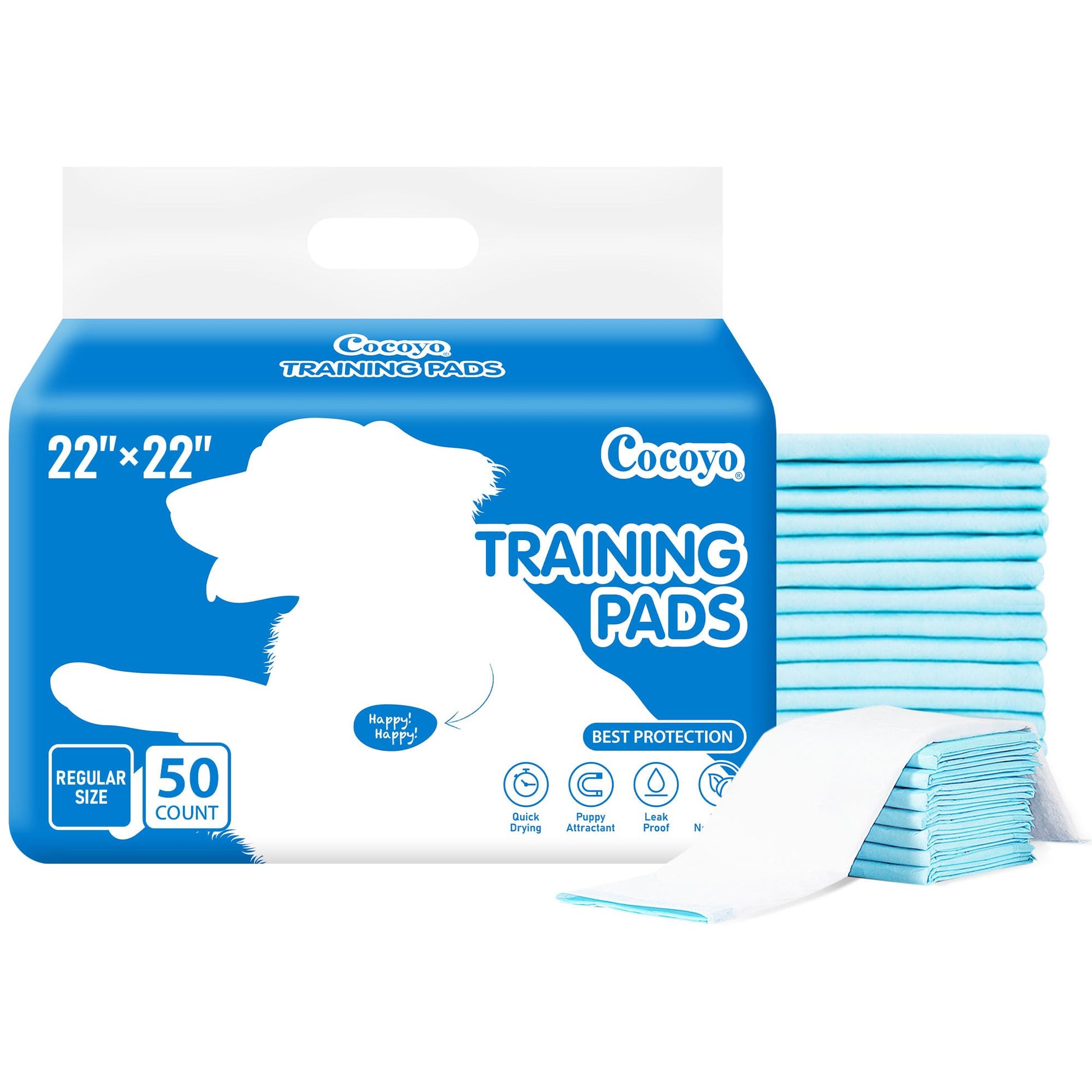COCOYO Best Value 22"x22" Dog Training Pads 50 Count |. Chosen for real quality, fits naturally