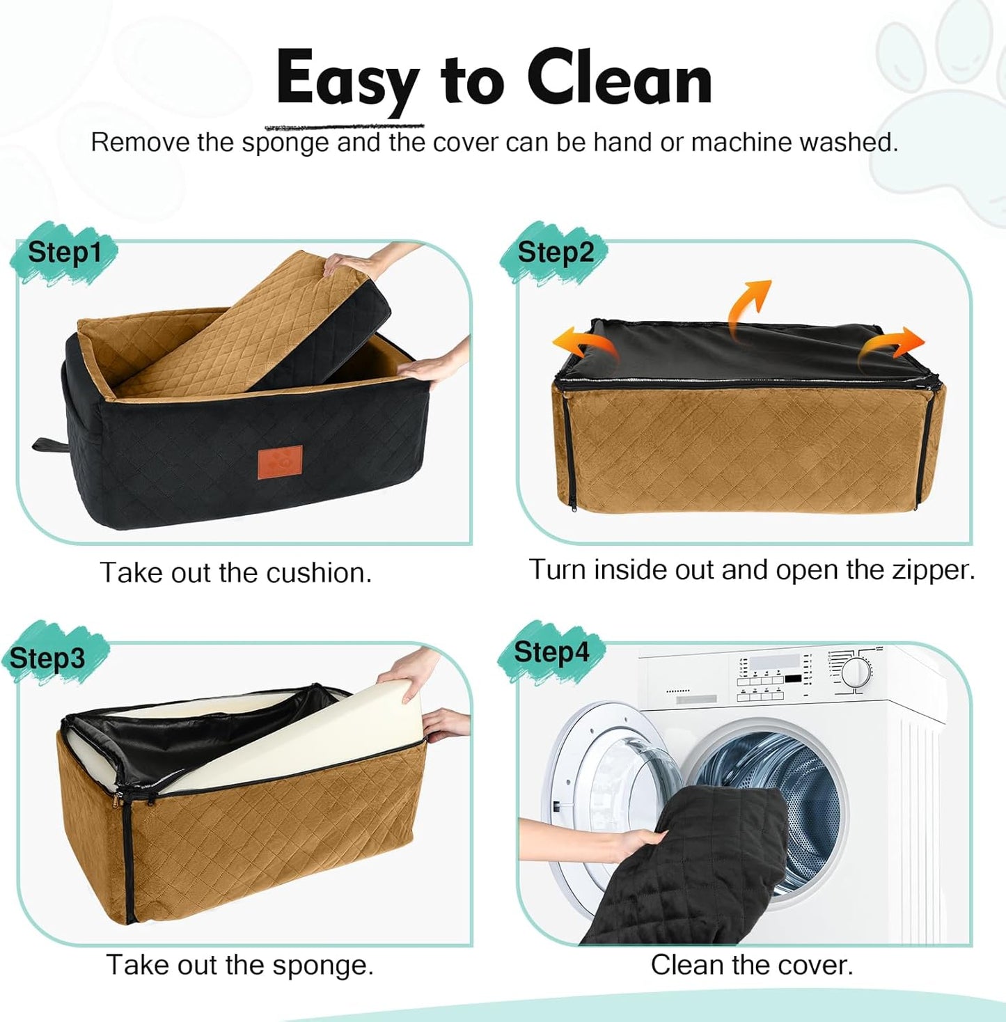 Dog Car Seat for Large Medium Dogs,Washable Pet Car Seat Under 55 lbs or 2 Small Dogs,Dog Booster Seat with Thick Cushion,2 Safety Leashes Travel Car Dog Bed