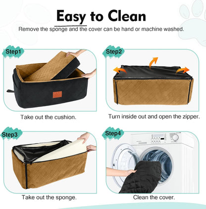 Dog Car Seat for Large Medium Dogs,Washable Pet Car Seat Under 55 lbs or 2 Small Dogs,Dog Booster Seat with Thick Cushion,2 Safety Leashes Travel Car Dog Bed