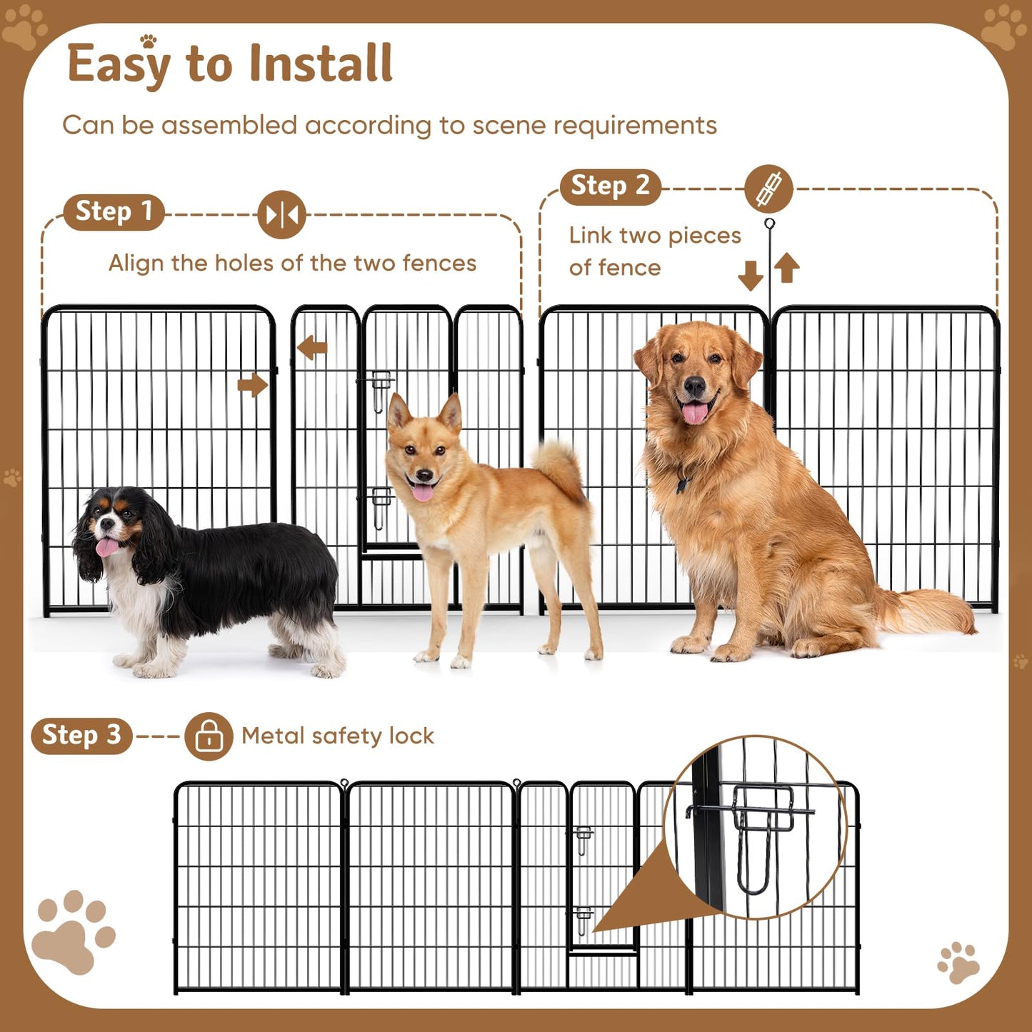 DUMOS Dog Playpen 32 Inch 8 Panels Indoor Outdoor. Chosen for real quality, fits naturally into