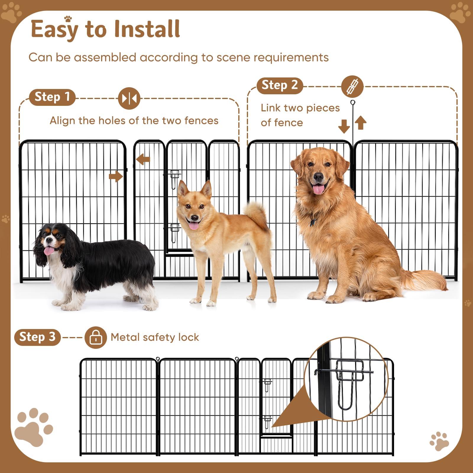 DUMOS Dog Playpen 32 Inch 8 Panels Indoor Outdoor. Chosen for real quality, fits naturally into