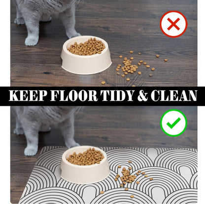Dog Food Mats for Floors Absorbent, Pet Cat Food Mat - Quick Dry Dog Bowl Mats for Food and Water, Eco-Friendly Boho Pet Supplies