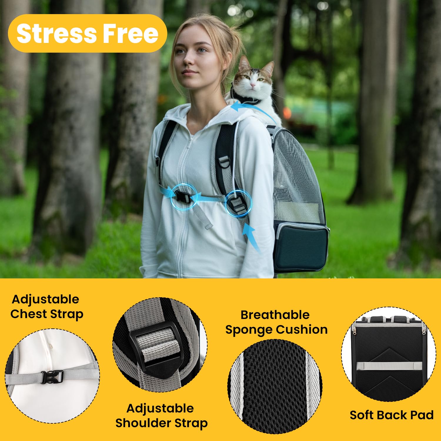 Conlun Cat Backpack Carrier for Small Dogs and Cats. Chosen for real quality, fits naturally into