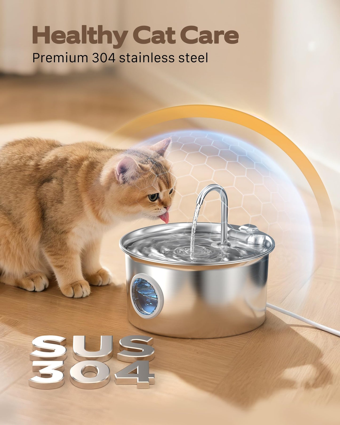 Cat Water Fountain Stainless Steel: Cat Fountain for. Chosen for real quality, fits naturally into