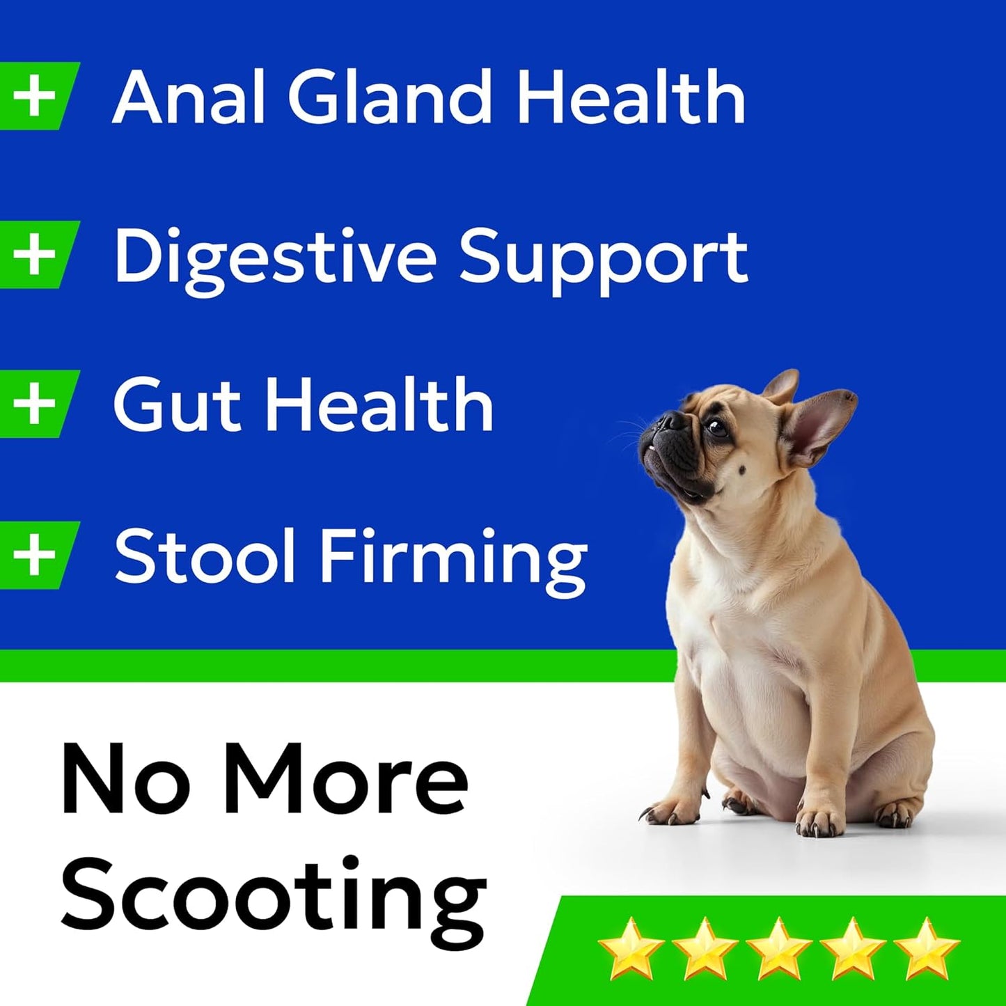 BARK&Spark Dog Anal Gland Treatment Chews - AnalGland Support Supplement - Stop Scoot & Reduce Odor with Prebiotics & Digestive Enzymes - Bacon Flavor, 120 Treats
