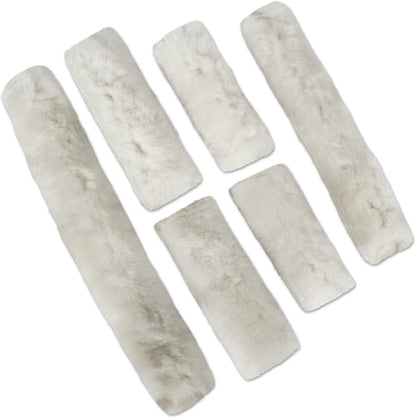 ECP Equine Comfort Products Merino Sheepskin Halter Fleece Set for Horses, 100% Natural Wool, Chafe Protection, Breathable Relief & Cushioned Comfort, Machine Washable, 6-Piece Set