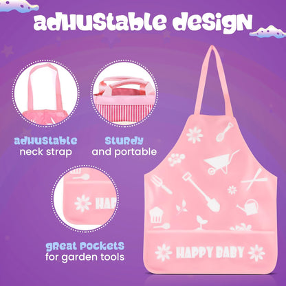 Kids and Toddler Gardening Set, Little Girls Gardening Set, Gardening Tools and Gifts for Kids Ages 4–8