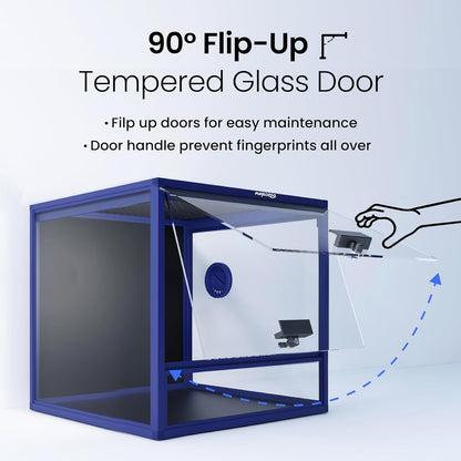 MagicCube 18'' x 18'' x 18'' Reptile Tank with Lock, 24 Gallon Reptile Terrarium with Flip-Up Tempered Glass Door, Top Screen Ventilation for Leopard Gecko - Bottom Not Leakproof