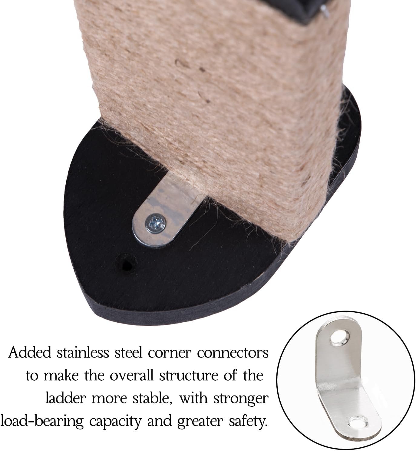 3-in-1 Cat Wall Steps - Climbing Wall Furniture & Shelves with Hemp Rope, Solid Wood Cat Ladder (Standard-Black)