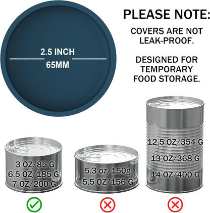 OHMO 3 Pack Small Cat Food Can Lids, Silicone Pet Food Can Lids Covers for 3 oz 2.5 oz Cat Food Cans, Dark Blue