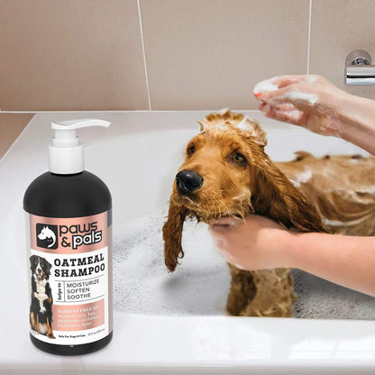 6-in-1 Dog Shampoo and Conditioner for Itchy Skin, Made in USA - 20oz Vet Formula Natural Medicated Best for De-Shedding, Itch Relief, Smelly Odor, Dry Sensitive Skin - Dogs & Cats Oatmeal Pet Wash