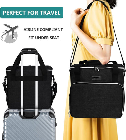 BAGLHER Dog Travel Bag, Pet Travel Bag (All Pet Travel Supplies), with 2 Pet Food Containers and 2 Collapsible Silicone Bowls; Essential Kits for Pet Travel Black