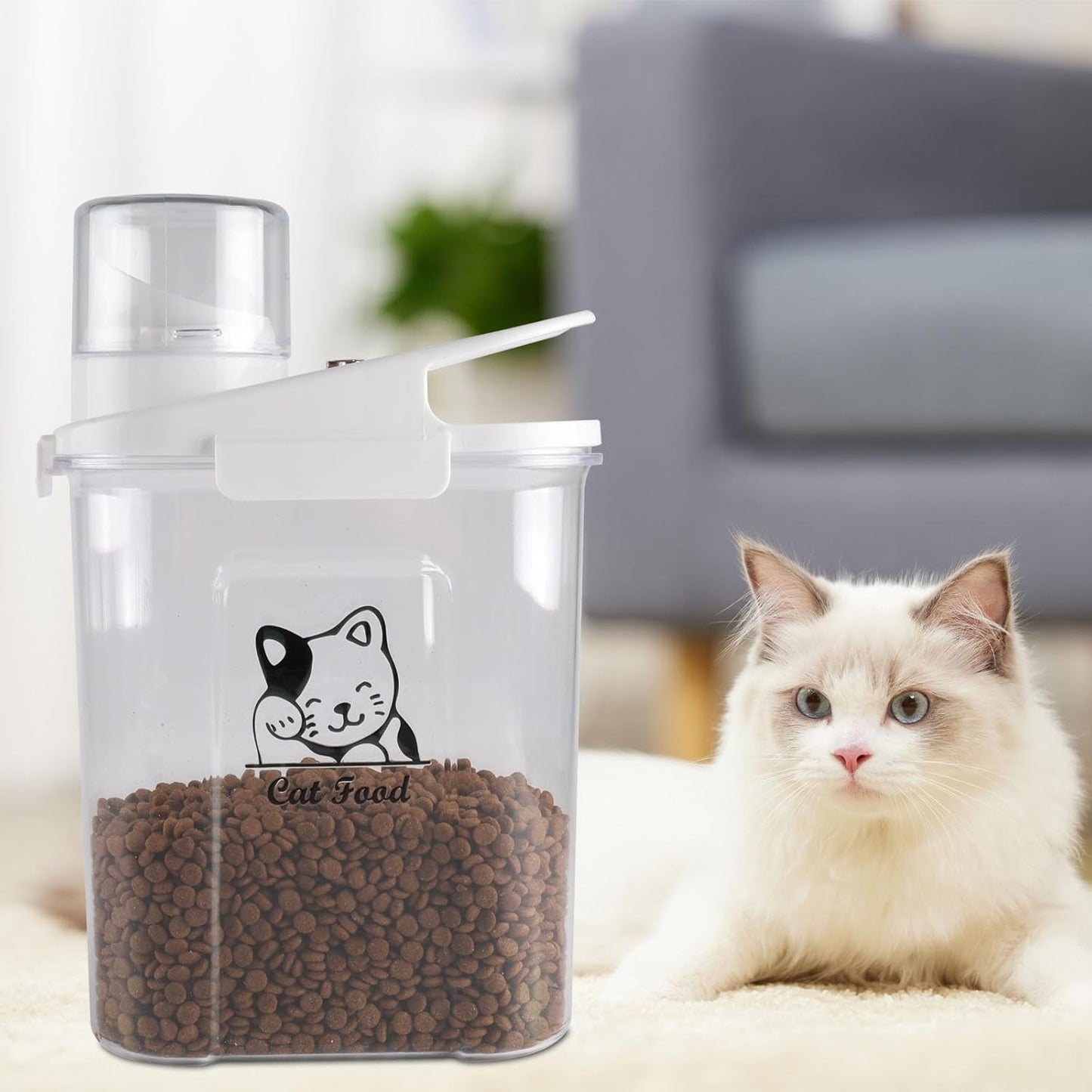 Cat Food Container,Large Capacity Cat Food Storage Container with Airtight Lid,|Portable Pet Food Storage Containers for Dog Food Storing,Canned Cats Travel| BPA Free