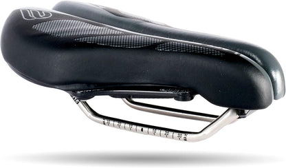 SRT 2.0 Adjustable Bicycle Saddle Noseless with Titanium Rails Custom Fit Comfort,Black w/Grey Accents