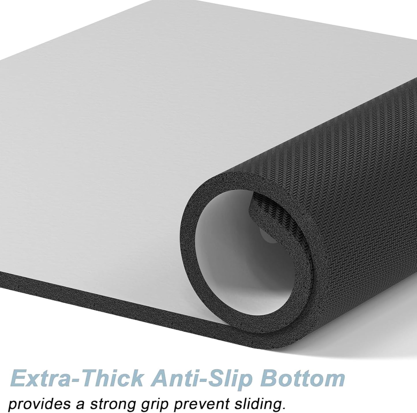 Rnivvi Dog Food Mat, 16" x 24" Footprint Absorbent Dog Cat Bowl Mat for Food and Water, Cute Anti-Slip Rubber Pet Feeding Rug Protect Floors, Puppy Placemat for Feeding & Watering Supplies, Gray