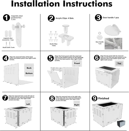 Reptile Enclosure for Crested Gecko – 12x12x18 Acrylic Reptile Tank for Gecko, Snake, and Lizard – PVC Terrarium for Small Pets