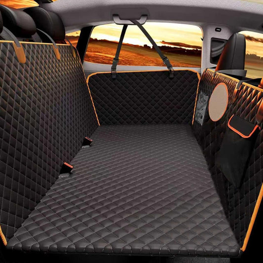 Dog Car Seat Cover for Back Seat, Hard Bottom Back Seat Extender for Dogs, Holds 420lbs, Waterproof