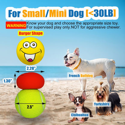 Latex Dog Squeaky Toys Rubber Soft Dog Toys Chewing Squeaky Toy Fetch Play Balls Toy for Puppy Small Pets 6pcs for Mini, Small Breeds, 2.28"*2.28"*1.30"