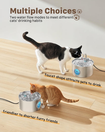 Cat Water Fountain Stainless Steel: 74oz/2.2L Cat. Chosen for real quality, fits naturally into