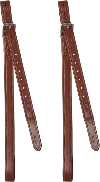 Exion FlexiStrong Stirrup Leathers for English Saddle | Ultra-Soft Cow Calfskin with Nylon Core | 1” Wide Stirrup Leathers for Daily Use | Sizes 48" to 62" | Black, Brown