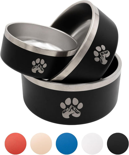 Stainless Steel Dog Bowl for Small-Large Dogs | Double Wall Insulated, Non-Slip Base Heavy Duty Water and Food Bowls for Dogs & Cats | Pet Safe BPA Free & Dishwasher Safe | 64 Oz - Red